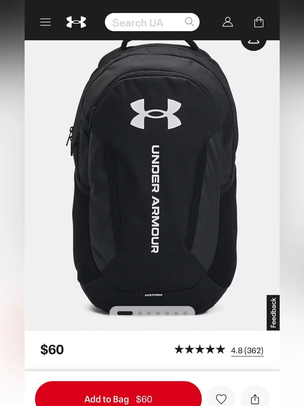 Under Armour Hustle Backpack - Black